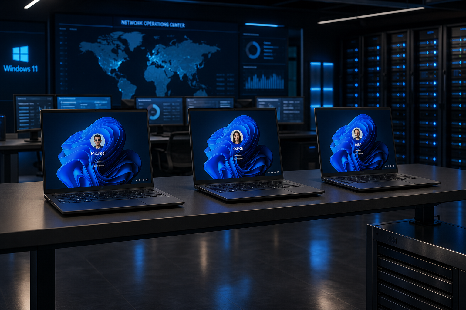 Windows 11 workstation fleet under MFA policy